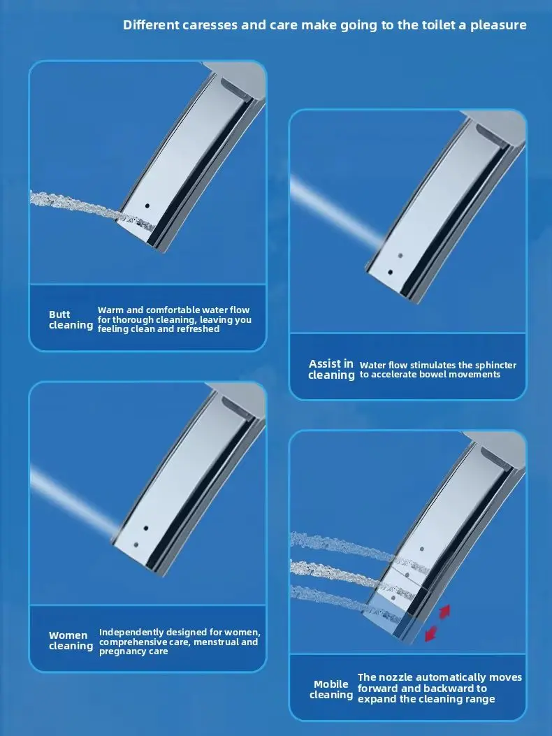 WEllBlue Eco Smart Bidet Seat, automatyczne otwieranie/zamykanie, podgrzewany, energooszczędny, natychmiastowe spłukiwanie ciepłą wodą, suszenie powietrzem, pilot, samooczyszczanie — 2
