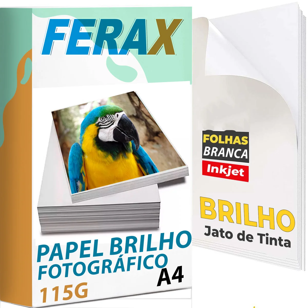 115g Papel Fotográfico Brilhante Adesivo para Jato de Tinta Inkjet – Ideal para Impressão de Fotos, Artesanato e Etiquetas