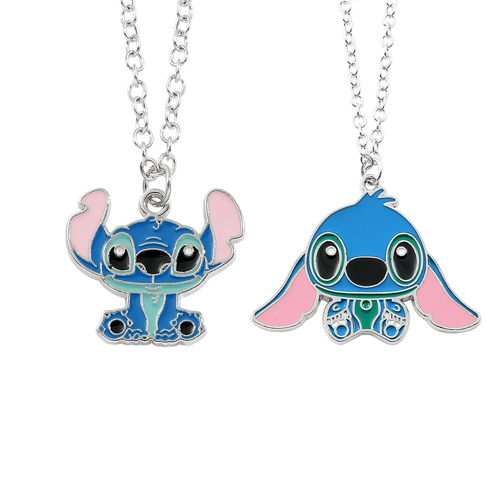 Disney Stitch Necklace Anime Lilo & Stitch Cartoon Cute Figure Metal Pendant Necklace Kawaii Jewelry Accessories Gifts