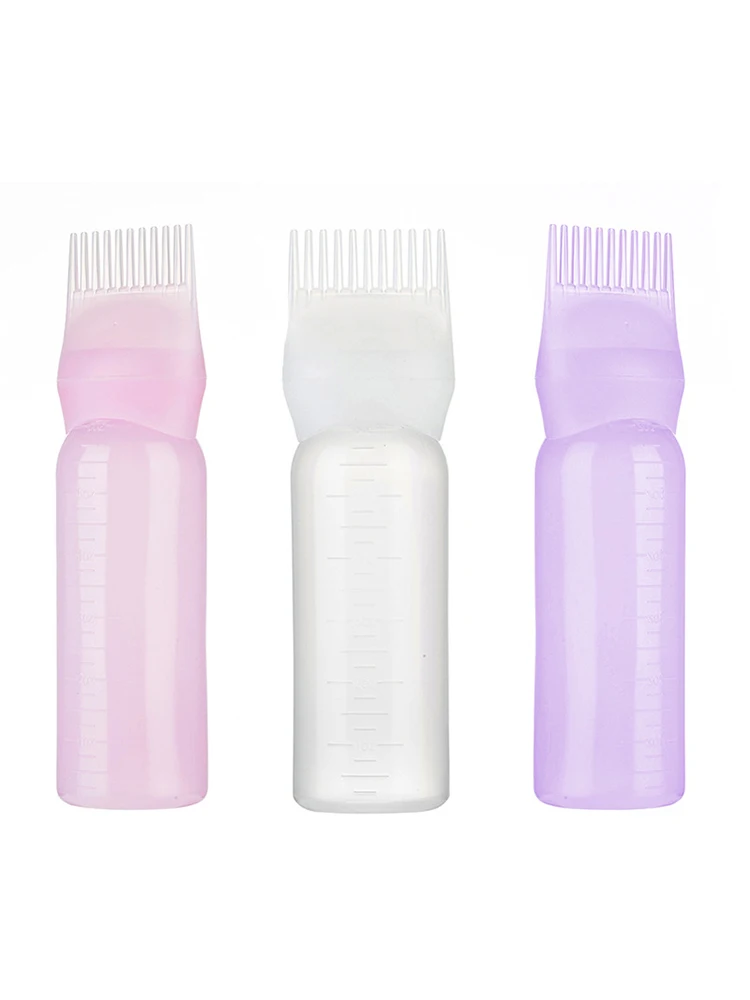 120ml Hair Dye Refillable Bottle Applicator Comb Multicolor Plastic Dispensing Salon Oil Hair Coloring Hairdressing Styling Tool