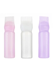 120ml tintura per capelli riutilizzabile bottiglia applicatore pettine Multicolor plastica dispenser salone olio colorazione dei capelli strumento per lo Styling dei parrucchieri