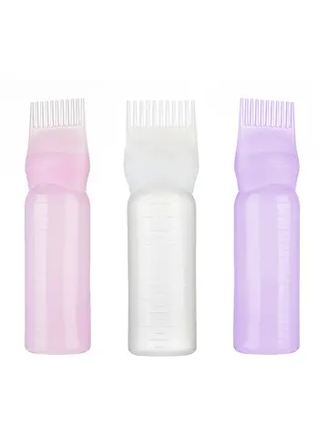 120ml 머리 염색 리필 용 병 애플리케이터 빗 여러 가지 빛깔의 플라스틱 디스펜스 살롱 오일 헤어 컬러링 헤어 스타일링 스타일링 도구