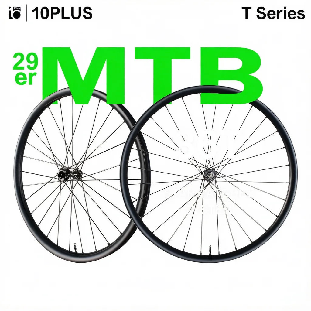 Zestaw kół karbonowych 10PLUS 29er do MTB, szerokość 30mm, wysokość 24mm, seria T, hamulce tarczowe, obręcze do rowerów XC/Trail, para. — 2