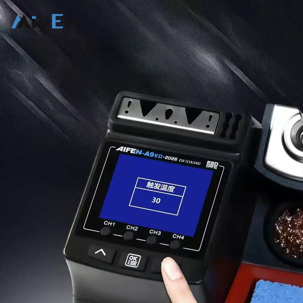 AIFEN-A9ED SMD Soldering Station, Full-Color Display Curve Mode, 120W with 210 Handle + 3 Replaceable Tips