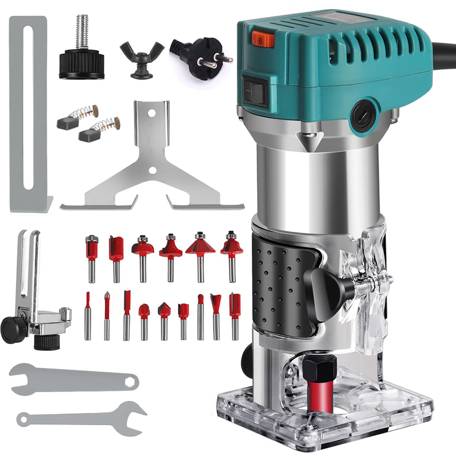 2000W Electric Trimmer Wood Milling Trimming Engraving Slotting Machine Versatile Woodworking Router Power Tool with Milling Cut