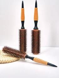 3 Sizes Aluminum Tube Round Brush Professional Salon Styling Tools Hairdressing Curling Hair Brushes Nylon Bristle Detangle Comb