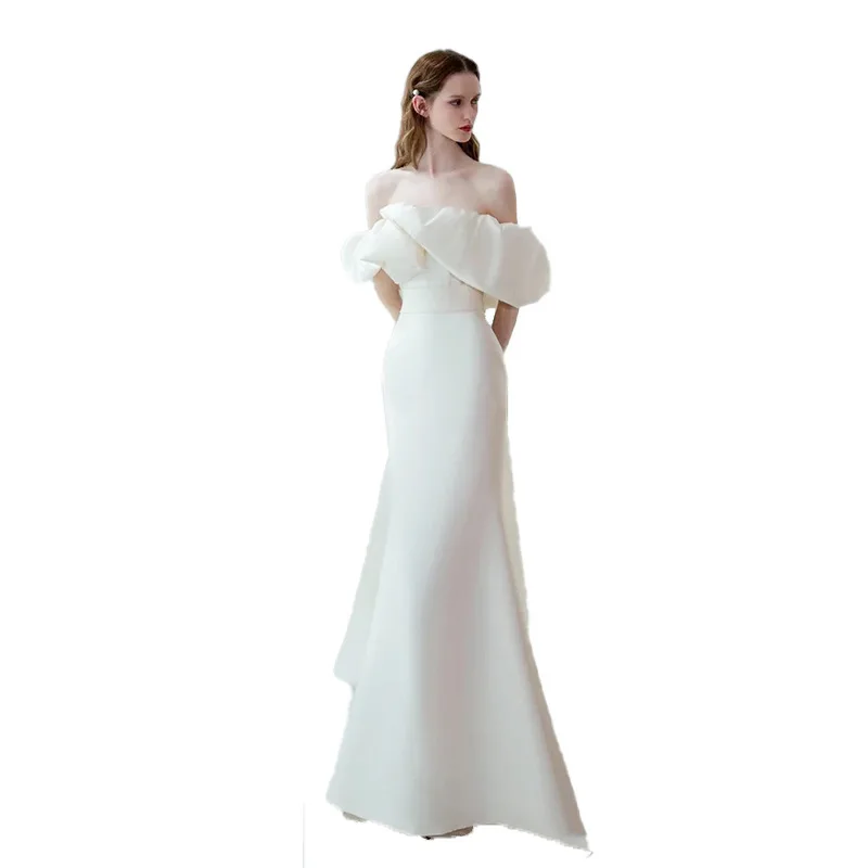 N3Dressing Vestido De Noiva, Um ombro nupcial, Luz