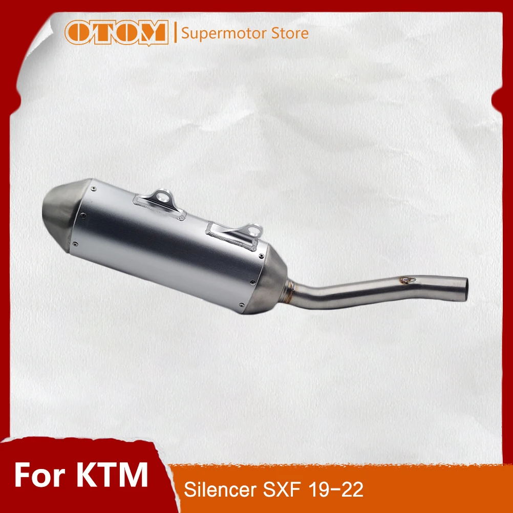 OTOM Motorcycle Exhaust Muffler Silencer Exhaust Pipe Stainless Steel Aluminum Tube For KTM SXF XCF 250 350 450 RC4 R 2019-2023