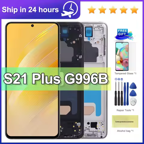 TFT S21 Plus Display with frame for Samsung S21+ LCD Display G996B G996B/DS G996U Touch Screen Digitizer Assembly Replacement