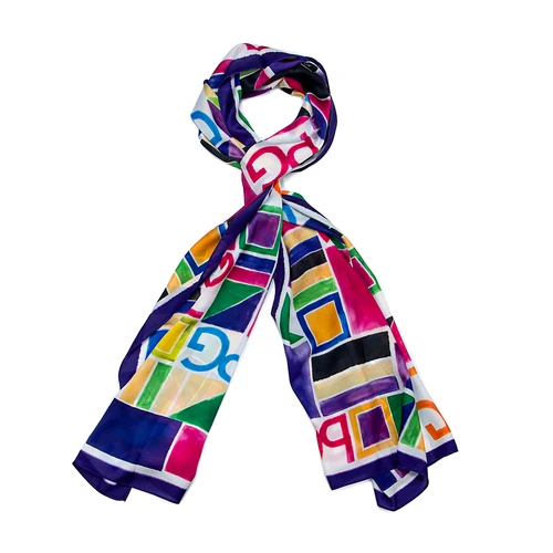 Imagen 2 del producto Bufanda de seda PG para mujer, bufanda de seda de estilo de alta moda para mujer, diseños de patrones únicos, regalo para mujer, bufanda de seda de estilo nicho