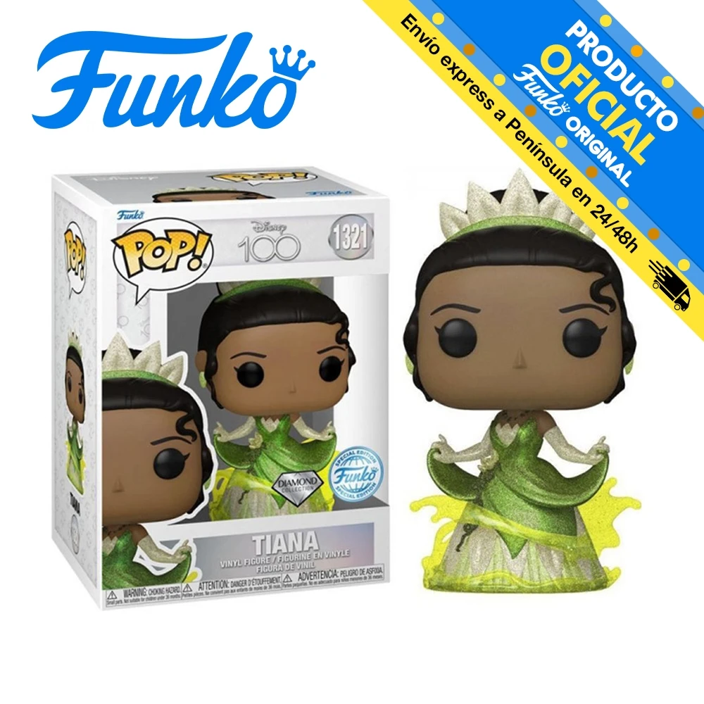 Funko Pop! Disney 100 Aniv. -Tiana (Diamond Glitter) exclusive, 70081, 1321, original, toys, boys, girls, gifts, collector, dolls, shop, box, new, man, official license