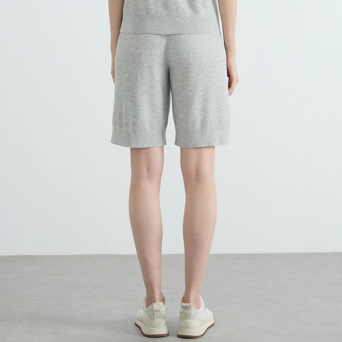 BL3611540 Luxury Silk Linen Knitted Shorts Women's Chic Sweatshorts High Grade Elastic Waist Loose Straight Short