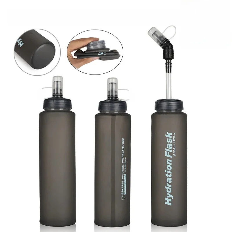 AliExpress 500ML Outdoor Soft Bottle BPA Folding Free Hydration Water Bottle Portable Sports Water Bag for Running Hiking Cycling Climbing