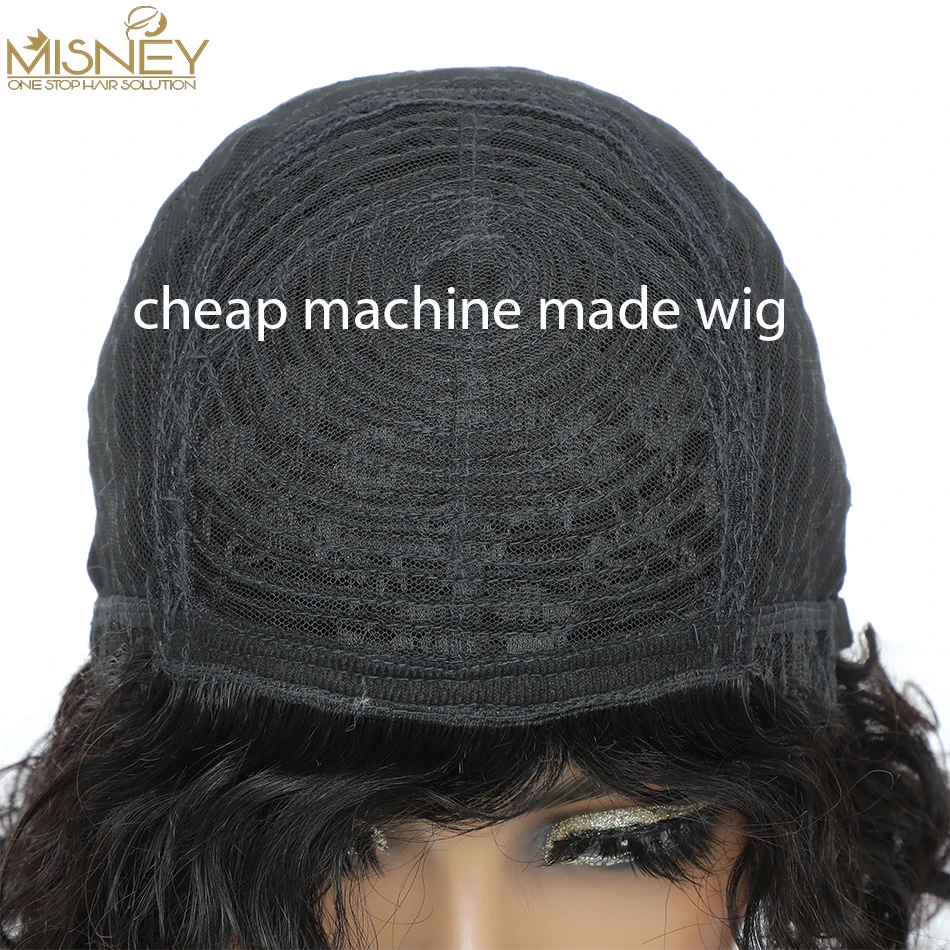 Water Wave Pixie Cut Wig Full Machine Made Perruque Cheveux Humain Glueless Bob Парики Женские Cheap Brazilian Remy Hair Wig