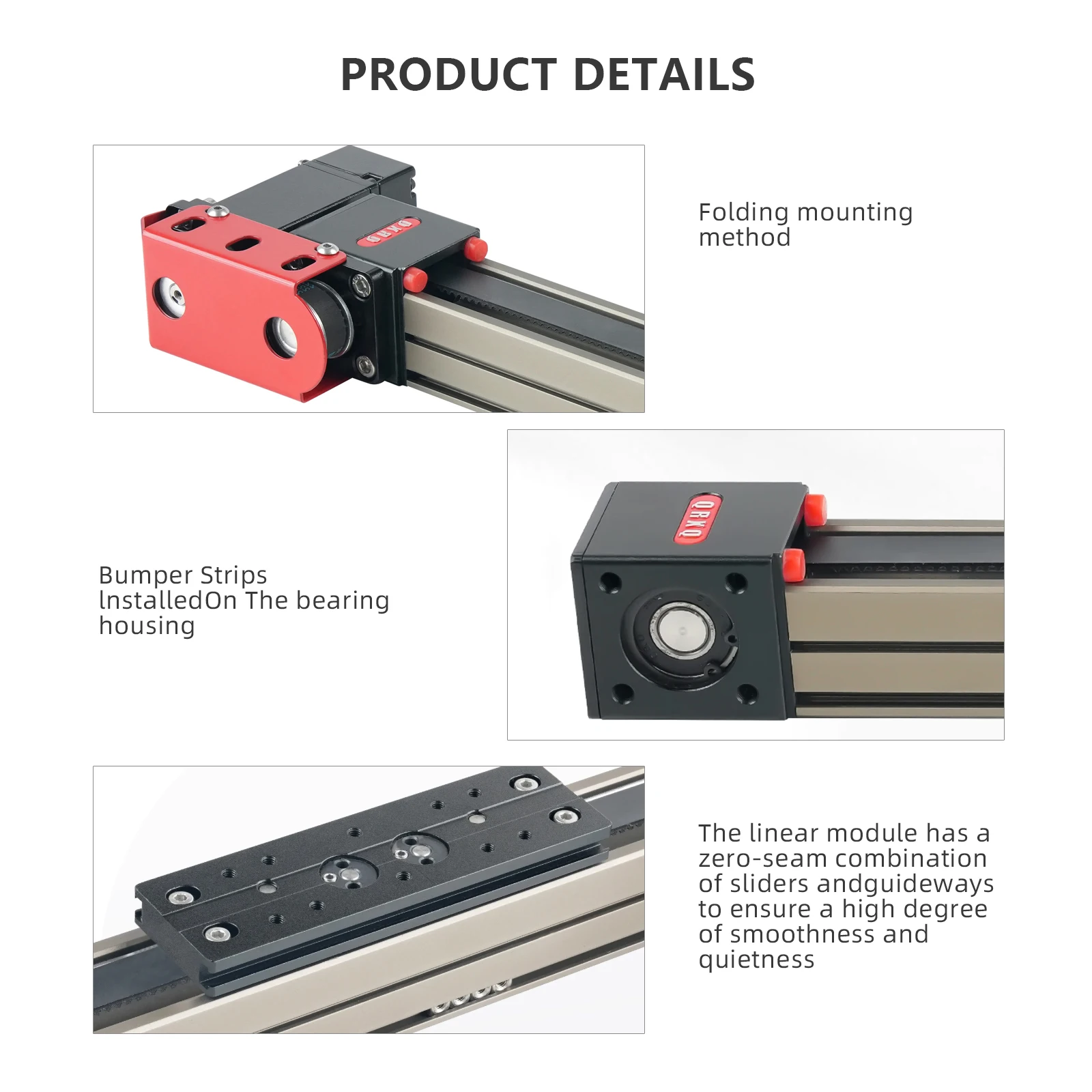 QRXQ RXP40 Slide Guide Belt Drive Linear 300mm 400mm 500mm 600mm Actuator Router Motorized Nema Stepper Motor CNC Linear Rail