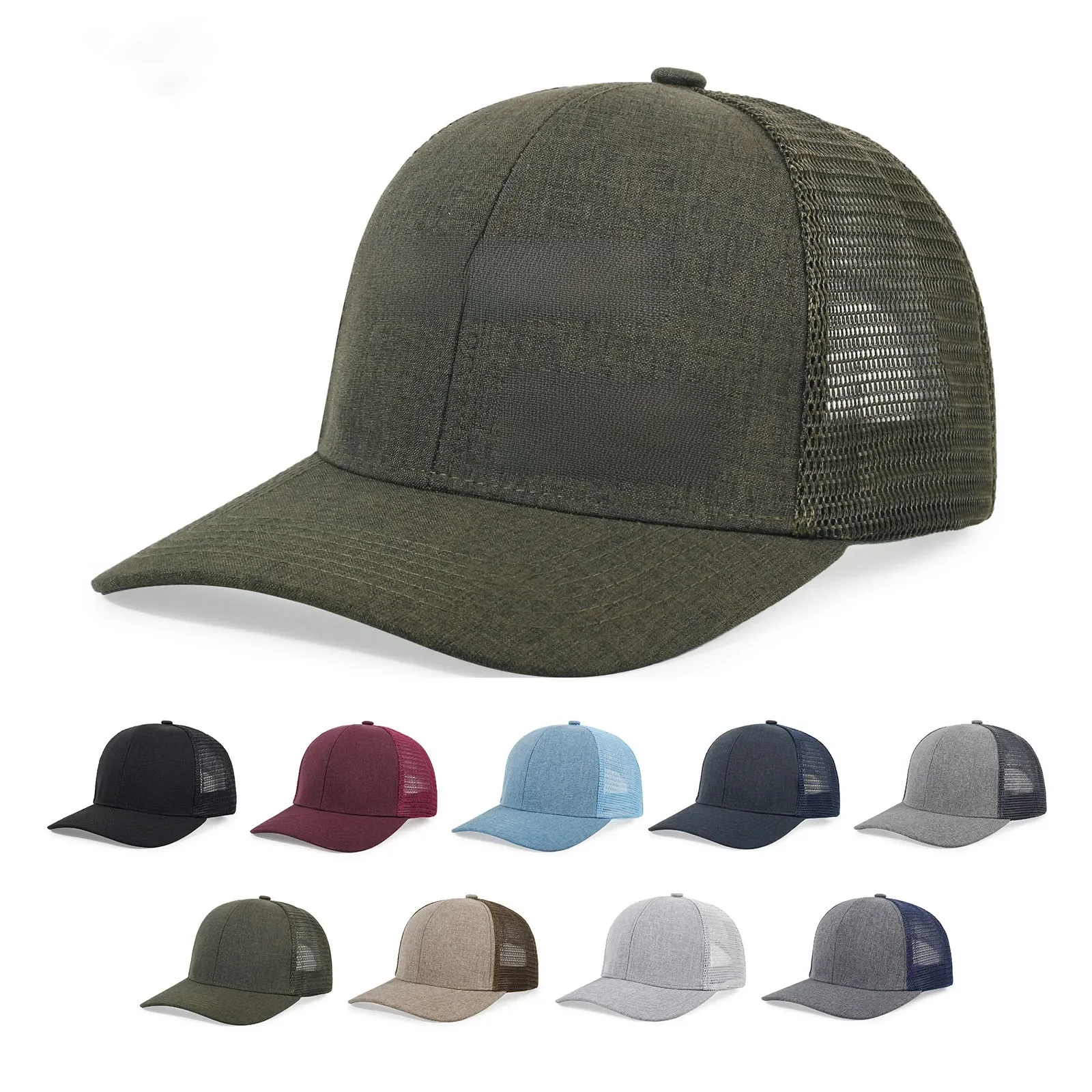 Casquette de camionneur Richardson avec logo personnalisé, chapeaux Snapback, casquette de baseball en maille respirante, visière plate, hip hop, unisexe, été, 112