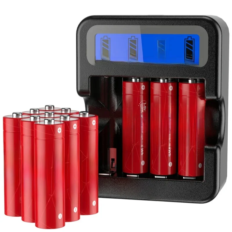 2A Aa 1.5V AA Lithium 3500mWh 1.5v aa Li-ion Rechargeable Battery AA Battereies with LCD Smart Battery Charger for AA AAA batter