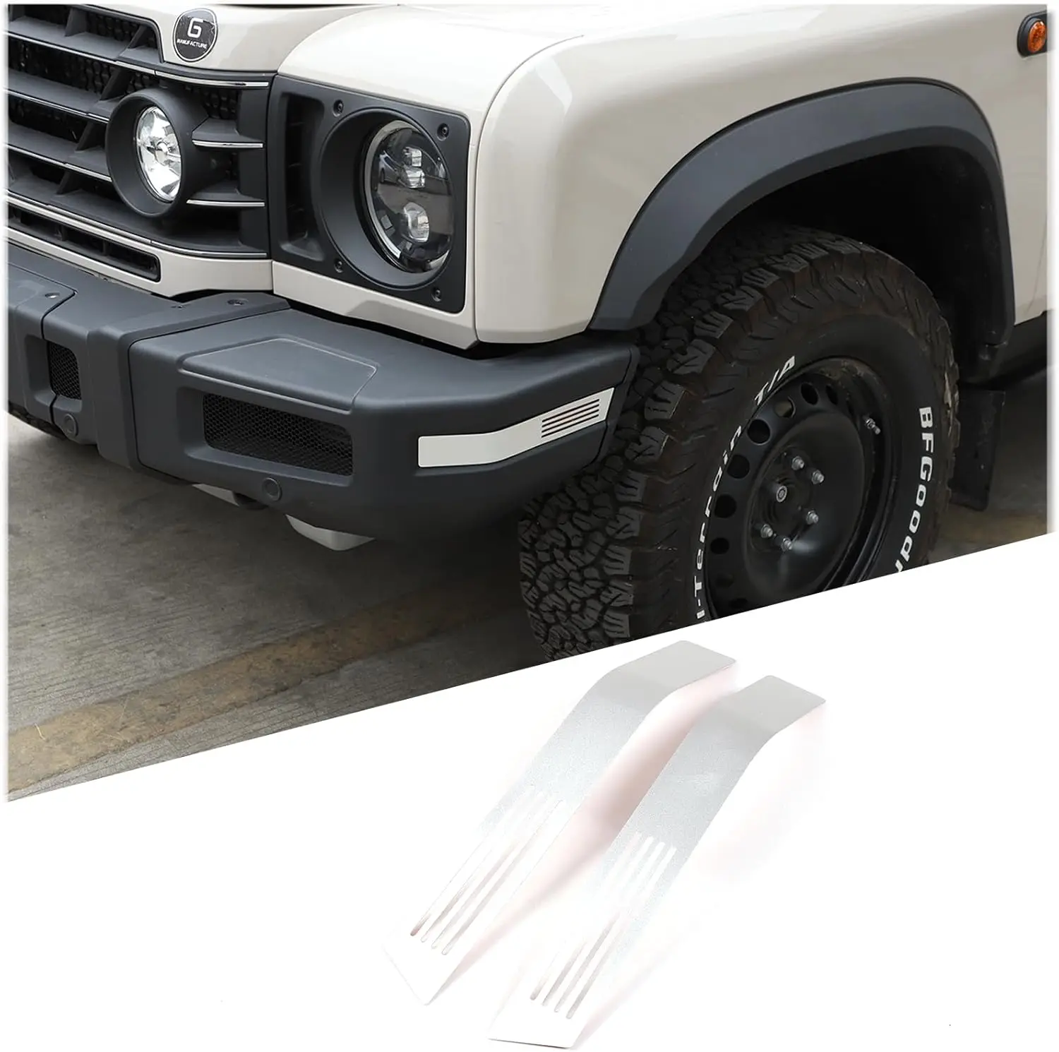 

Aluminum Alloy Car Front Bumper Side Reflective Strip Trim For Ineos Grenadier 2020-2025 Decorate Cover Car Styling Accessories