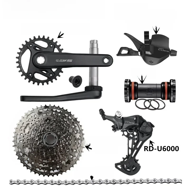 AliExpress Shimano SHIMANO CUES U6000 kit 10/11 Speed Kit MTB Transmission CS-LG400/LG300 11-48T/50T CN-LG500 RD-U6000