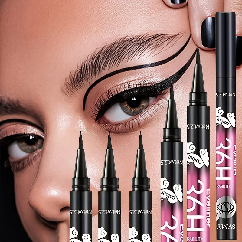 5/10pcs Black Waterproof and Sweat-Proof Eyeliner Pencil Set, Long-Lasting and Non-Smudging Beginners Perfect Gift for Beginners
