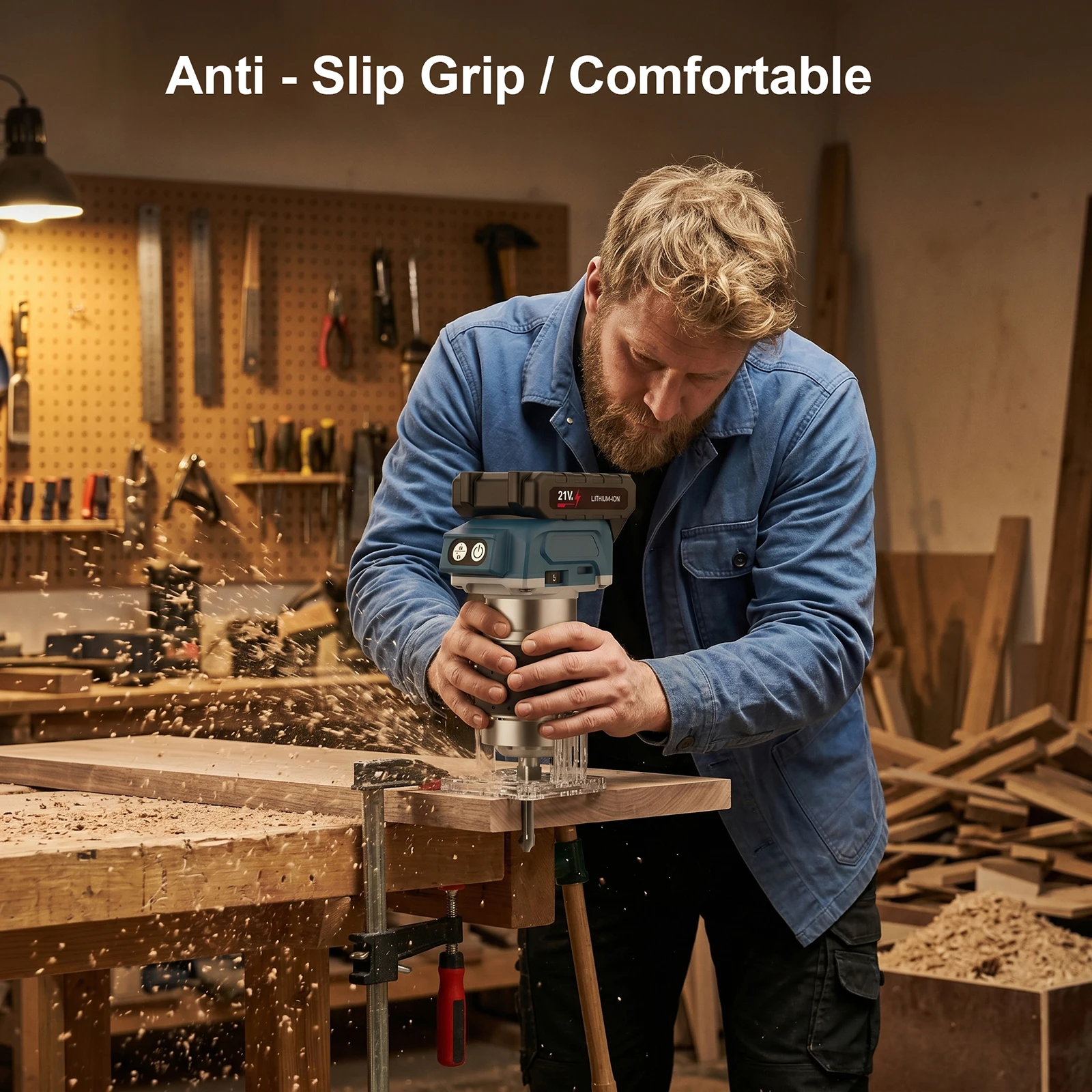 Défonceuse sans balais pour le bois, machine de découpe électrique portative, outil de menuiserie pour la finition du bois, compatible avec la batterie Makita 18V