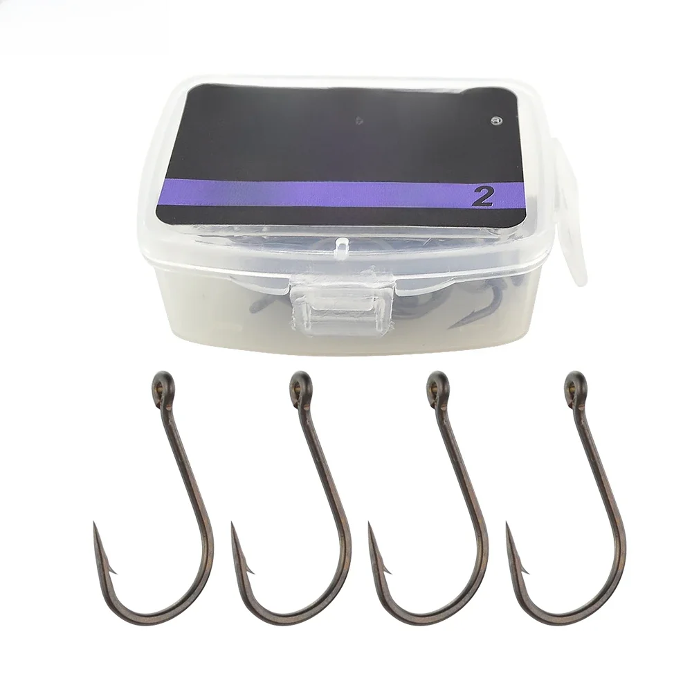 Hameçon de pêche à la carpe, revêtement en acier inoxydable à haute teneur en carbone, Micro barbelé, accessoires pour outils de pêche, 50 pièces, 8009