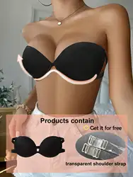 Black underwear women's small chest gathered comfortable versatile sexy invisible wrap lingerie new style
