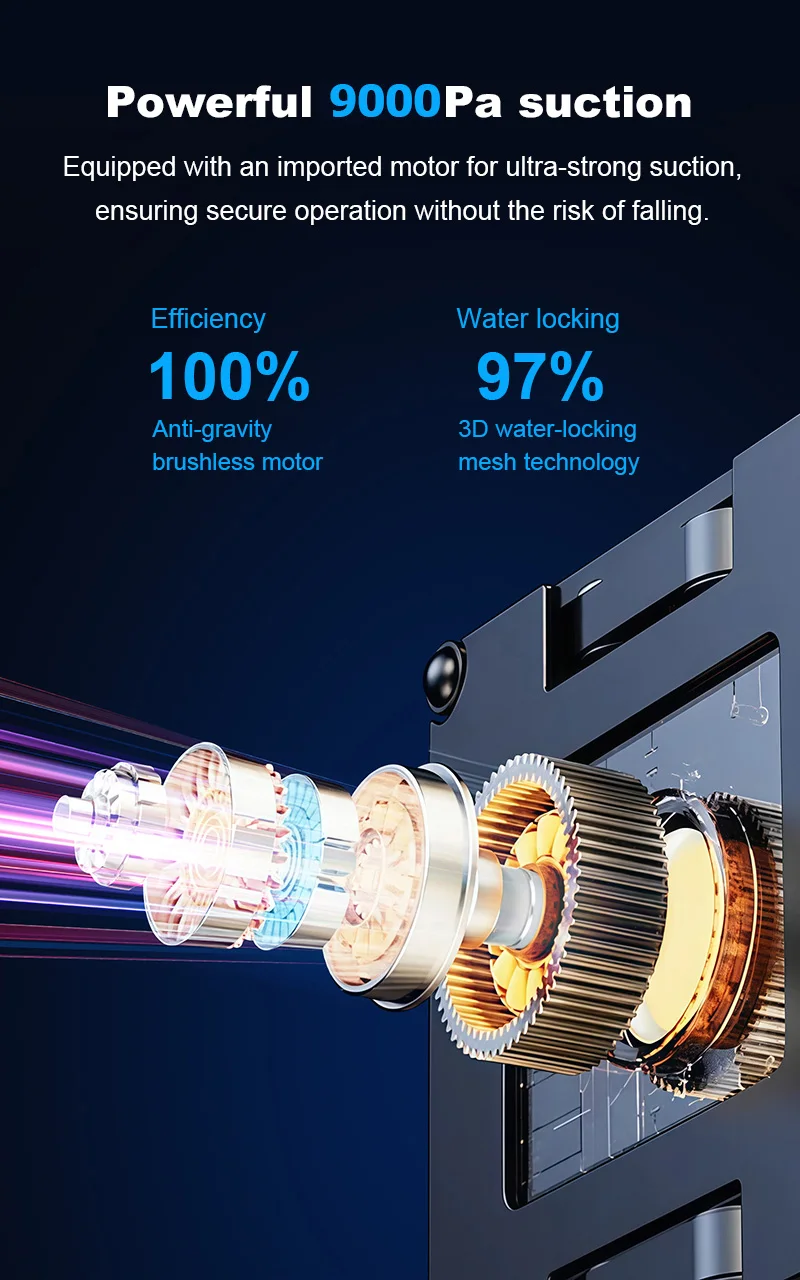 Window Cleaning Robot Liectroux S11, 4-Way Water Spray, 9000PA,Home Glass Floor Wall Tiles Cleaner Robot, Floating Scraping Tech