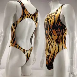 Mens G3934 Leotard bodysuit thong T back Printed Pattern Swimsuit fabric