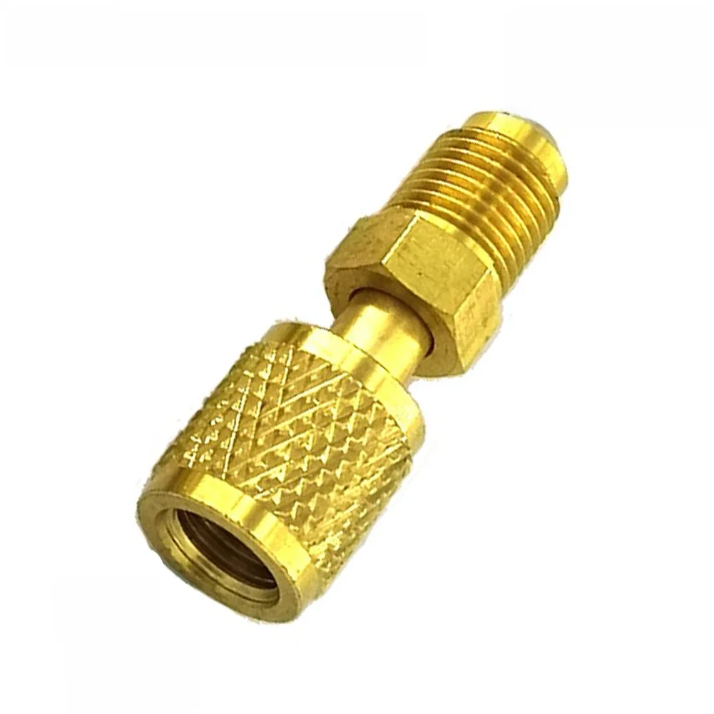 Adapter męski do klimatyzacji układy chłodnicze wąż złączki pompy próżniowej części mobilne R32 R410a 5/16 X F1/4 SAE części — zdjęcie 2
