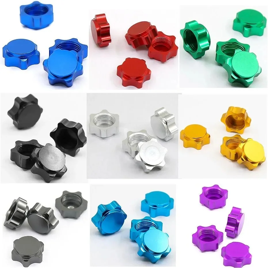 4 pièces RC voiture 17mm roue en aluminium écrou hexagonal couvercle Anti-poussière fin pour 1/8 RC voiture de loisir BuggyTruck pièces Hop-Up HSP94762 94886 Axial H