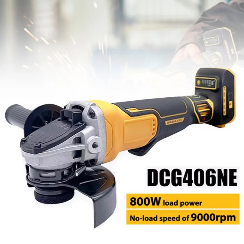 DCG406 125MM Brushless Lithium Angle Grinder Charging Electric Polishing Machine Metal Cutting Machine Polishing Power Tools