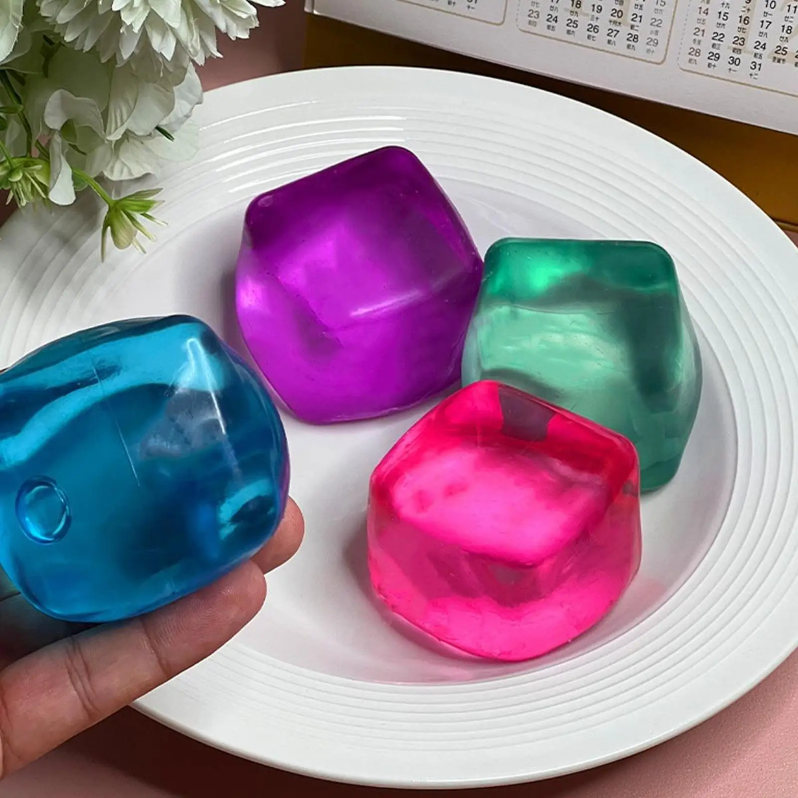 Zabawka sensoryczna w kształcie kostek lodu, miękka zabawka antystresowa, prezent, zabawka do ściskania, relaksująca, do torebek z upominkami, nowość, ukojenie dla dzieci, nastolatków i dorosłych.