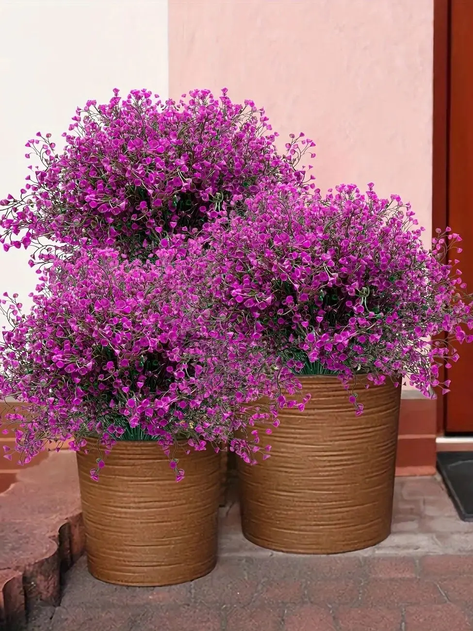 12-trossen kunstbloemen voor buiten, UV-bestendig plastic struiken, decoratieve planten voor tuinkanten, vensterdozen, nepgroen - afbeelding 2