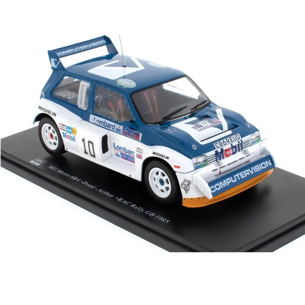 Salvat, g Metro 6R4 Rally Car British Driver Rac Rally Gb 1985, échelle 1:24, miniature en métal moulé sous pression, collection WRC World Rally Championship, sans boîte, emballage blister original pouvant être froissé, identification du modèle, base, pilote et année
