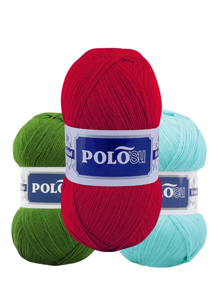 Polosu My Kristal Fiber Making Knitted Yarn -26 Color Options 900 Meters(100gr) Hand Knitting Yarn Ball - Life - Bath - Soft - Shower - Acrylic -