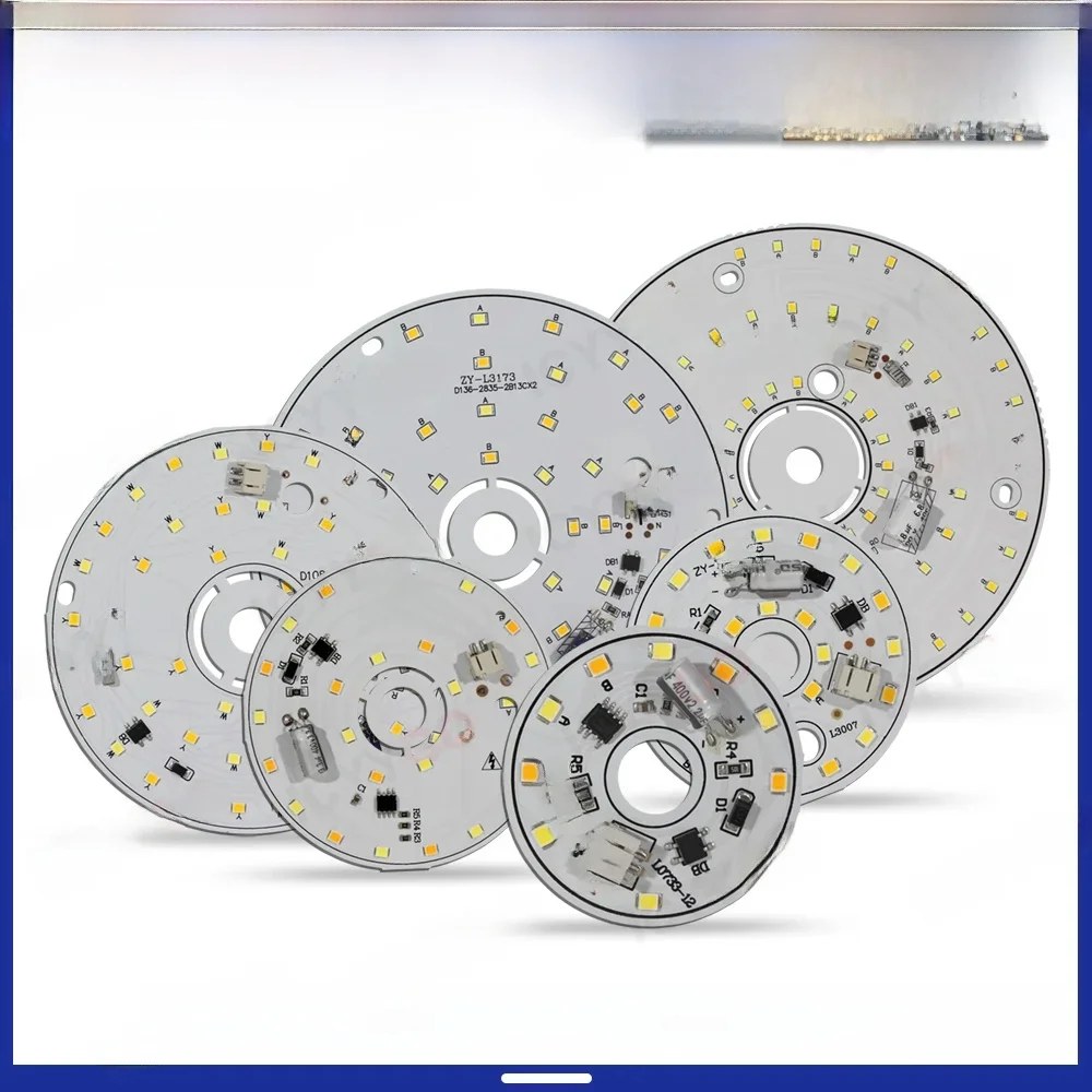 6 W 12 W 24 W 36 W 48 W 220 V Panel świetlny LED bez sterownika Lampa LED Okrągły 3-kolorowy żyrandol w stylu nordyckim Źródło światła Akcesoria — zdjęcie 2