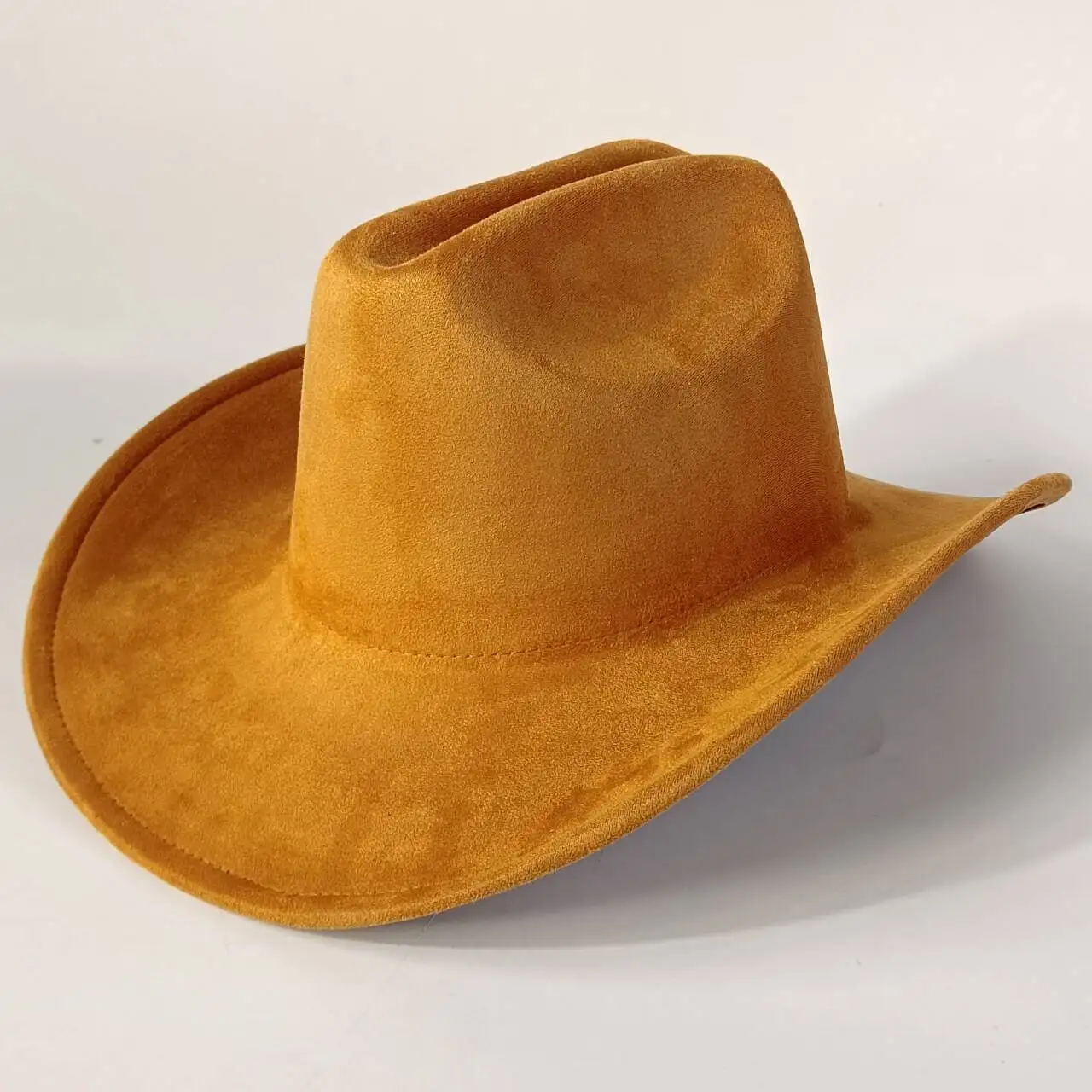 Western Premium Wildleder-Cowboyhut Stilvoller Fedora-Hut aus Wildleder für Damen und Herren Perfekt für festliche Outdoor-Aktivitäten – Detail 11