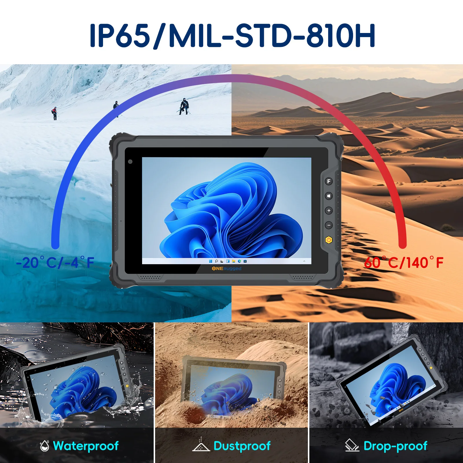 تابلت ONERugged Rugged M80J، تابلت Windows 8 بوصة 8 جيجابايت + 128 جيجابايت، كمبيوتر صناعي مع 4G LTE/WiFi /BT 5.0/GPS/NFC #5