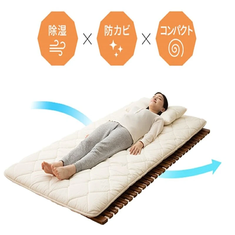 Rolo de madeira-tipo ripas cama slat suporte para colchão futon japonês natural paulownia acabamento marrom chão dormir tatami dobrável