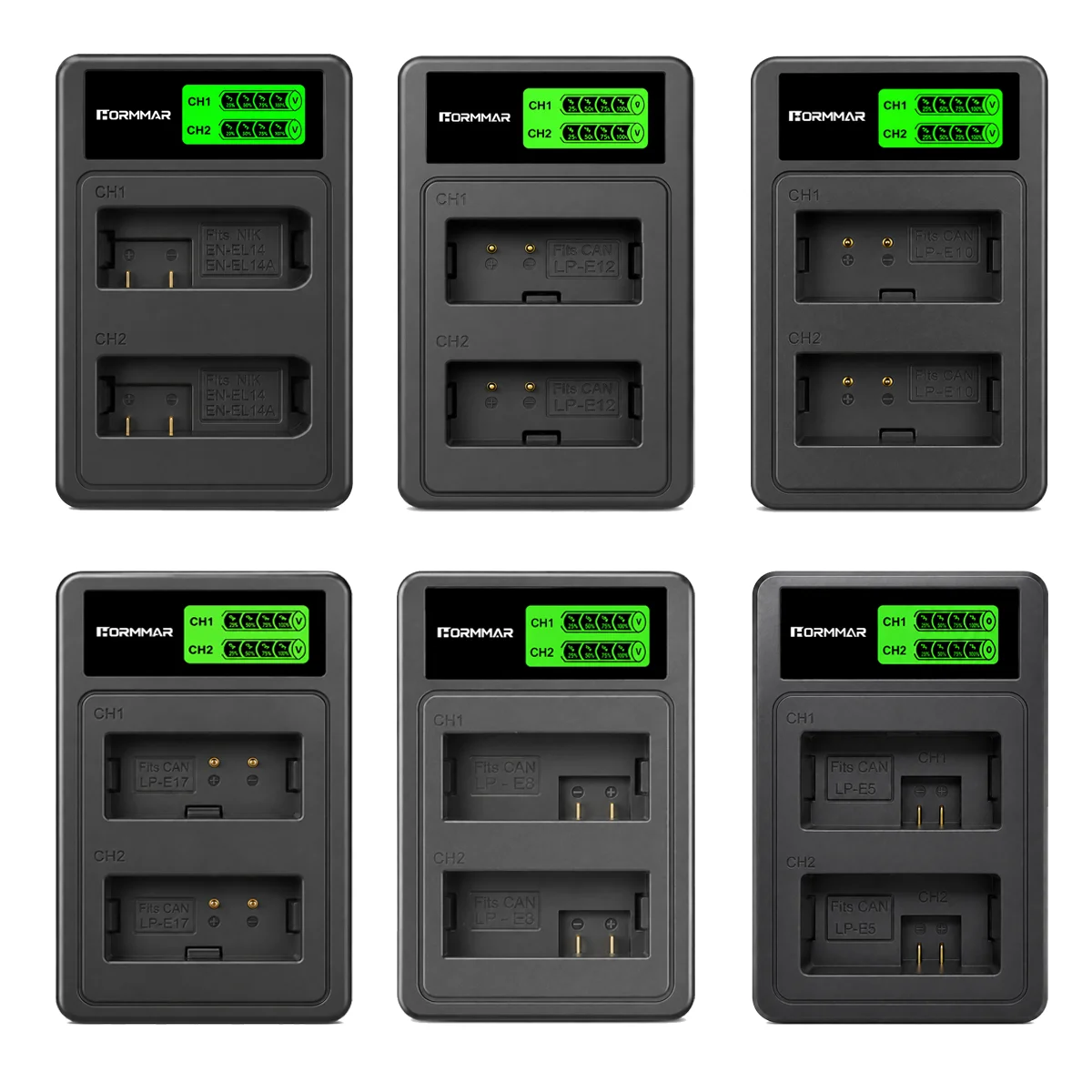LP-E5 LP-E8 LP-E10 LP-E12 LP-E17 NP-FW50 NP-W235 EN-EL14 EL14 EN-EL15 NP-BX1 LED Kamera-Akku Doppelladegerät