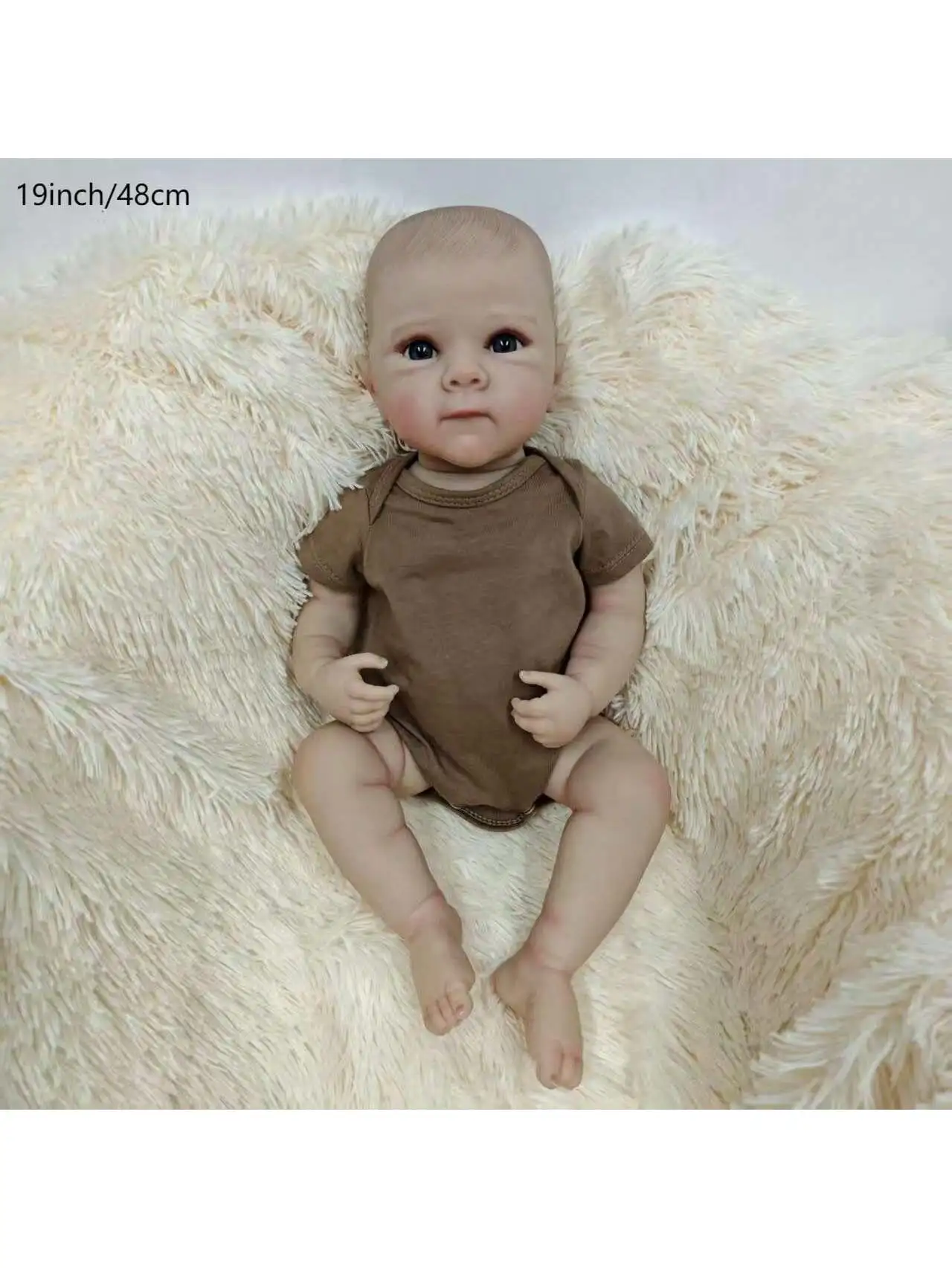 Realistyczne lalki Reborn - 48 cm, urocza, miękka lalka z winylu, realistyczna lalka niemowlę, lalki niemowlęce z możliwością pozowania (TYLKO LALKI/BEZ AKCESORIÓW)