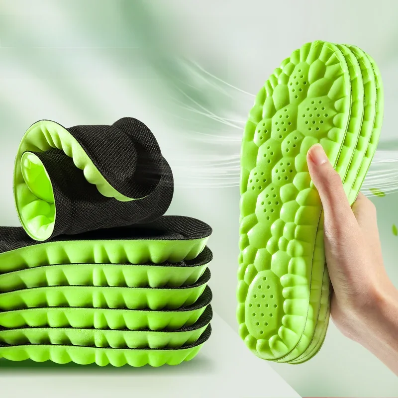 4D Esporte Palmilha Super Macio Sapatos Sole Pads, Cestas De Absorção De Choque, Arco Suporte,