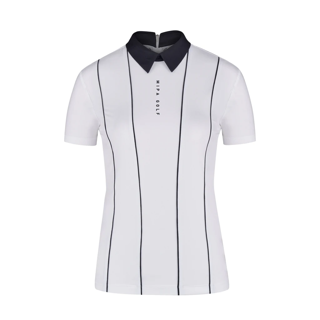 

Mipa Top for Women Logo Pressed on Chest Creates Sophisticated Luxurious Design Shirt Slim Fit Spring Summer Women's Golf Shirt