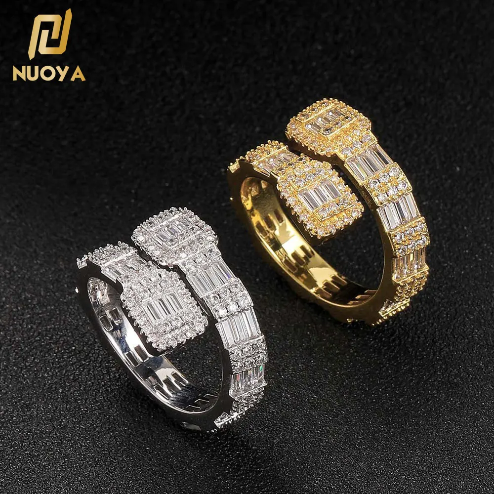 

Dropshipping Iced Out Princess Cut 5A Cubic Zircon Rings Rings Full Bling Luxury Fashion Hiphop Jewelry Gift
