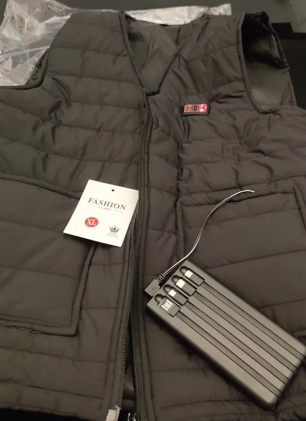 Men Motorcycle Rider Heated Vest Autumn winter Smart heating Cotton Vest Heated V neck vest Women Outdoor Vest Winter Warm vest photo review