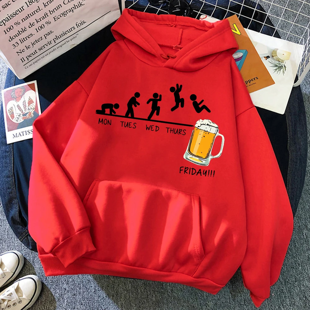 الرجال الجمعة البيرة طباعة هوديي متعة نمط الهيب هوب الربيع والخريف الرجال البلوز الشارع لباس غير رسمي البيرة Harajuku القمم الدافئة