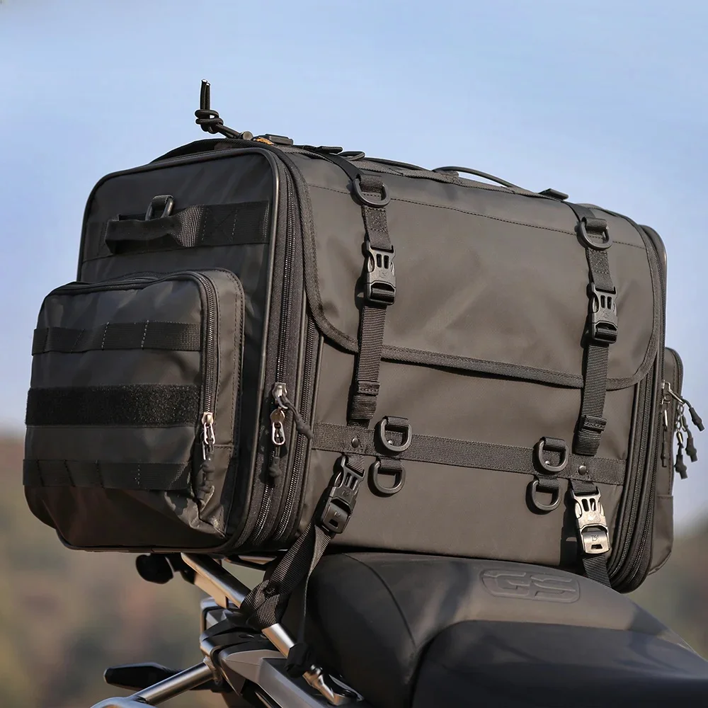 AliExpress Rhinowalk Motorcycle Travel Luggage Bag Waterproof 19L-80L Expandable Big Capacity Motor Tail/Trunk/Rack Bag For Most Motorcycle