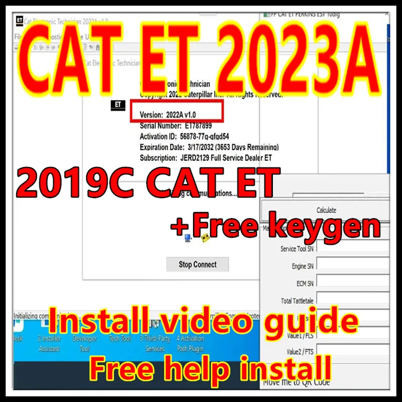 For CAT 2019C 2023A Cat ET ET3 Electronic Technician Diagnostic Excavator Software ativative+free KeyGen+ free Video+ free help