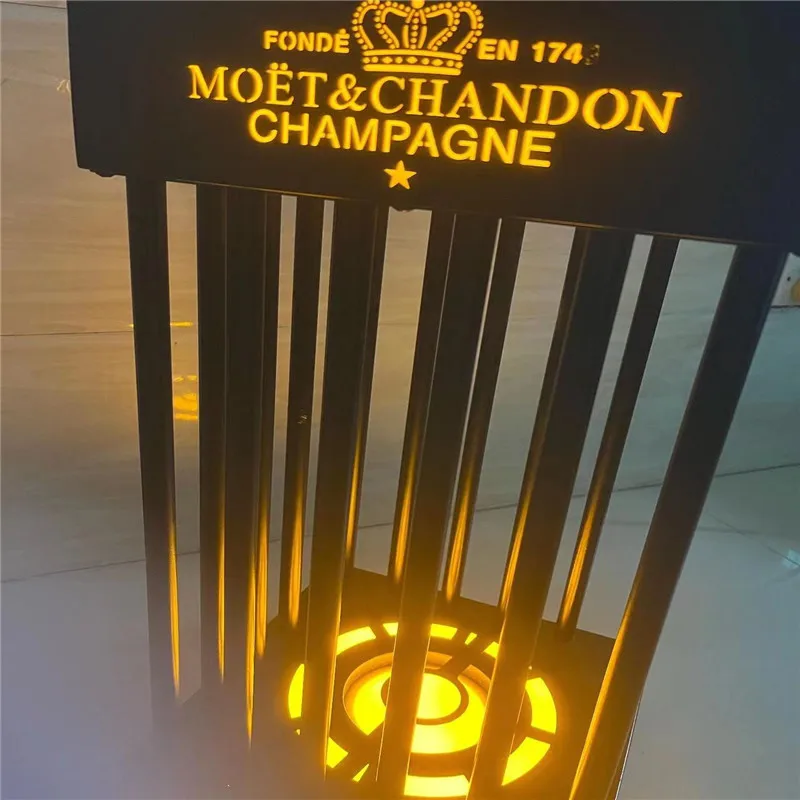 M OET CHAMPAGNE BOTTLE LED CAGE SHAPE GLORIFIER BOTTLE PRESENTER